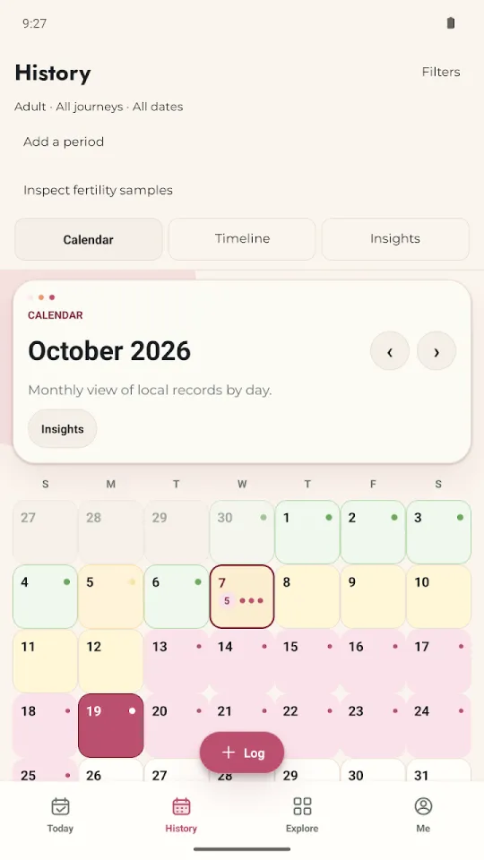 Pharmayo app history calendar