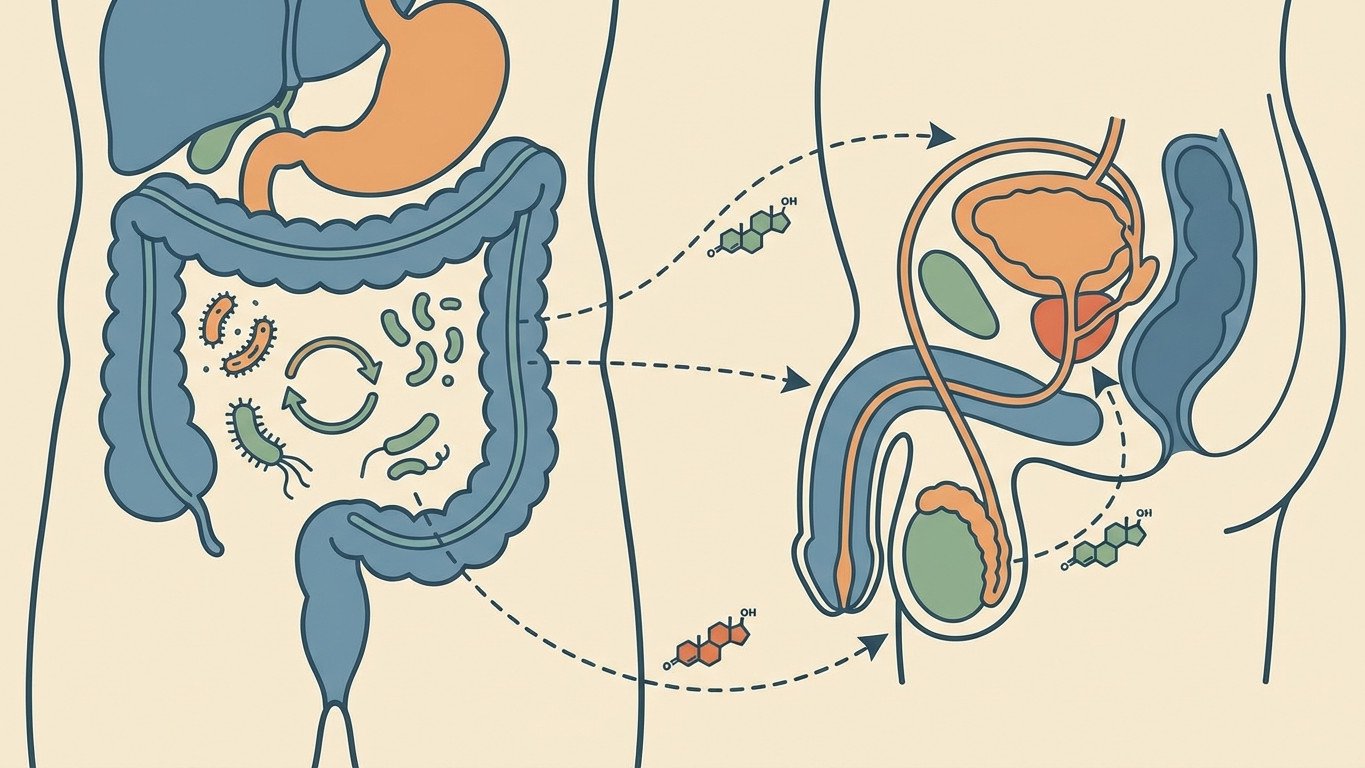Illustration of the gut-testis axis.